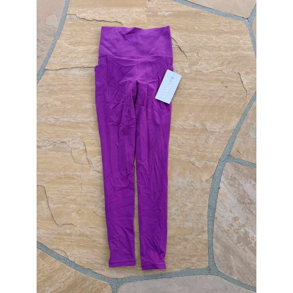 Athleta ~ NWT ~ Salutation Stash Tight Leggings ~ Purple ~ XXS CL